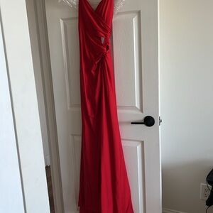 Red elegant long wedding cocktail dress